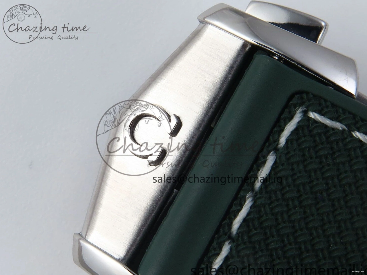 0401 Bold Seamaster Planet Ocean 600M 43.5mm SS SCF 1:1 Best Edition Green Bezel Gray Dial on Green Rubber Strap A8900 Super Clone 7666